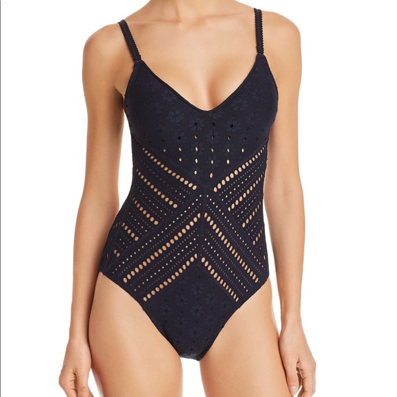 Robin Piccone Womens Clarissa Over The Should One Piece Swimsuit